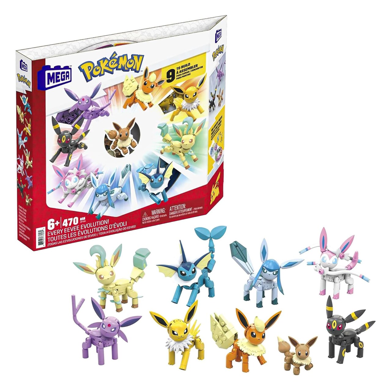 MEGA Construx Pokemon Every Eevee Evolution 470-Piece Building Set